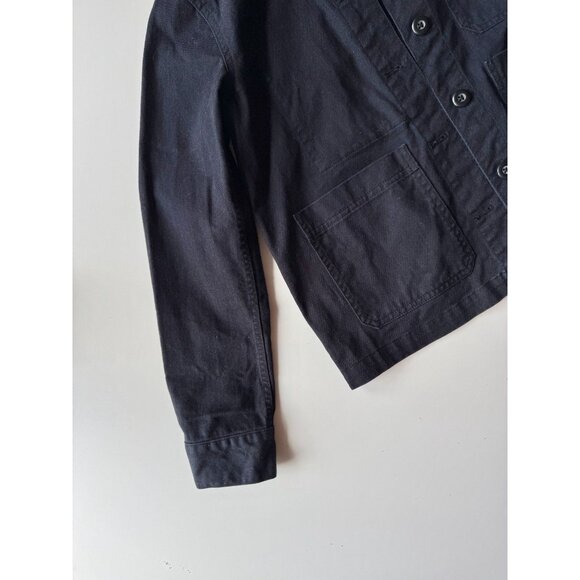 EVERLANE Midnight Navy Blue Cotton Canvas Cropped Utility Chore Jacket, Size XS - Picture 7 of 12